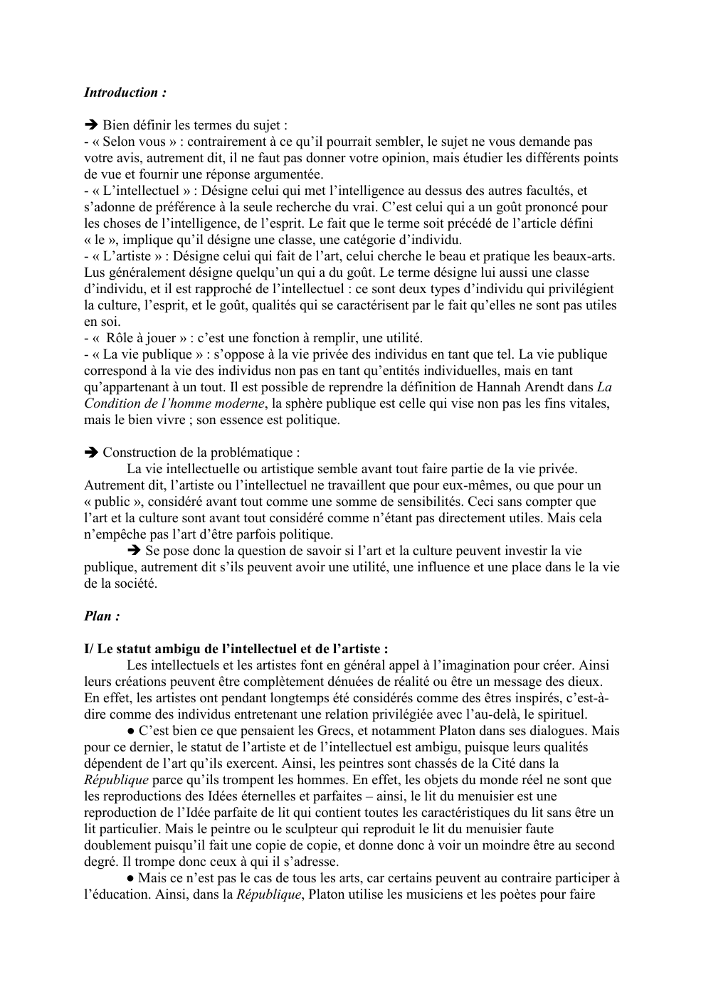 Prévisualisation du document Introduction :
 Bien définir les termes du sujet :
- « Selon vous » : contrairement à ce qu’il...
