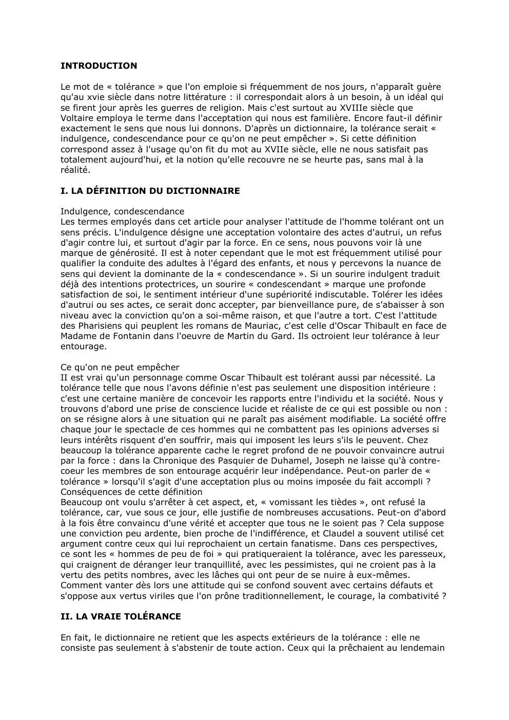 Prévisualisation du document INTRODUCTION
Le mot de « tolérance » que l'on emploie si fréquemment de nos jours, n'apparaît guère
qu'au xvie siècle...