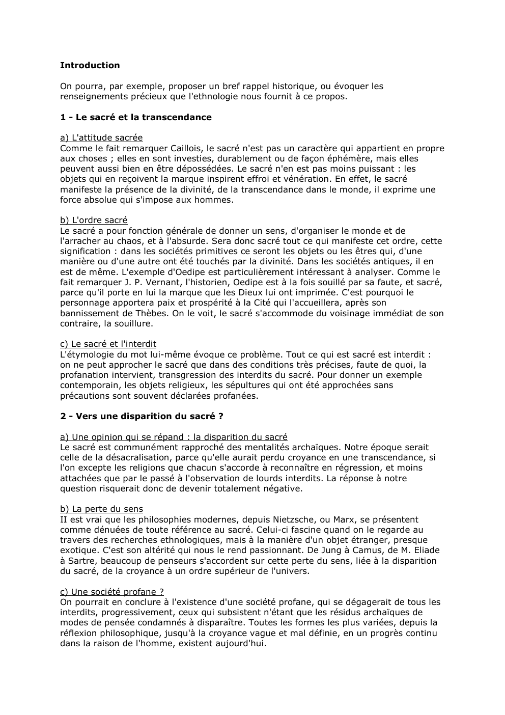 Prévisualisation du document Introduction
On pourra, par exemple, proposer un bref rappel historique, ou évoquer les
renseignements précieux que l'ethnologie nous fournit à...