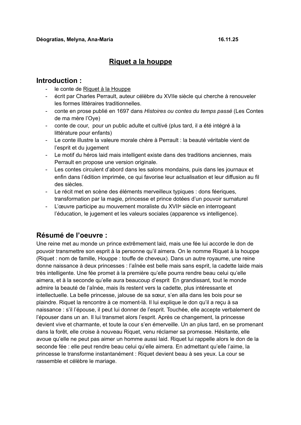 Prévisualisation du document Introduction Riquet à la houppe Charles Perrault