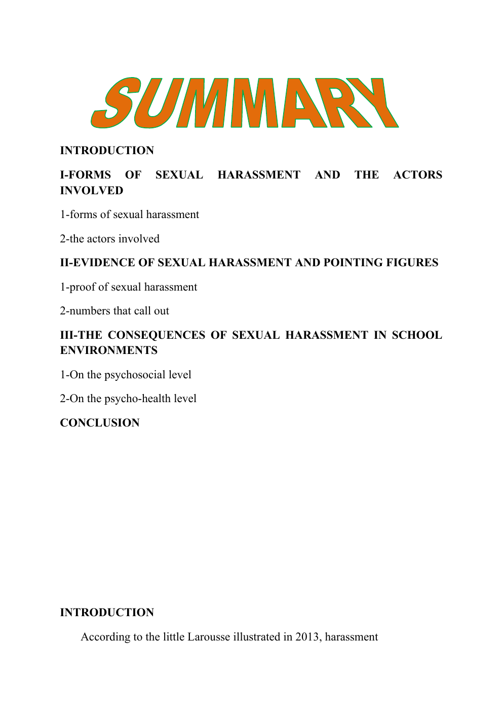 Prévisualisation du document INVOLVED  SEXUAL  HARASSMENT  AND  THE  ACTORS