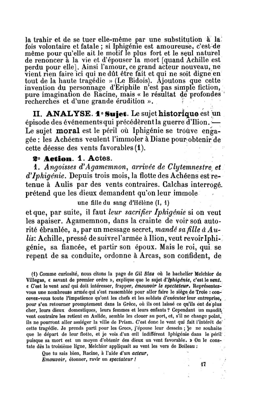 Prévisualisation du document IPHIGÉNIE DE RACINE (fiche de lecture et critique)