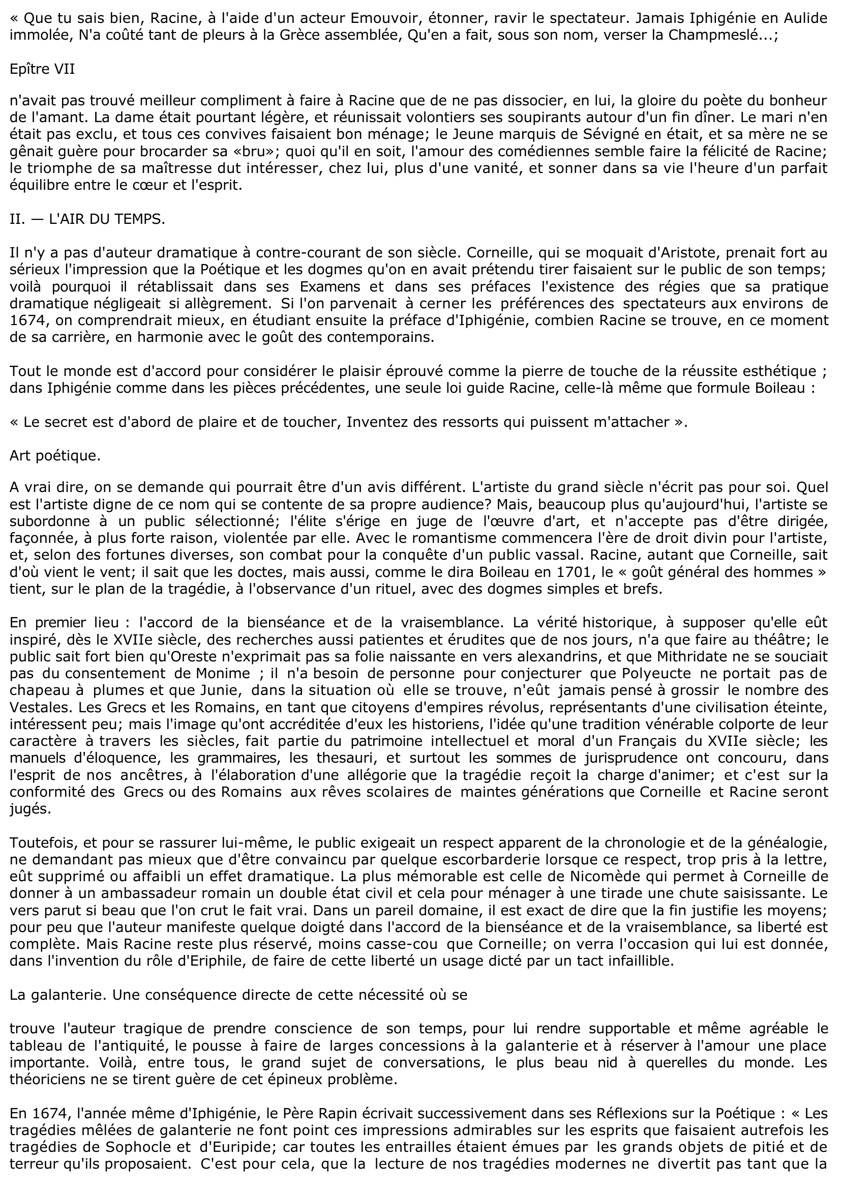 Prévisualisation du document IPHIGENIE DE RACINE ou LA CONSÉCRATION D'UN DRAMATURGE