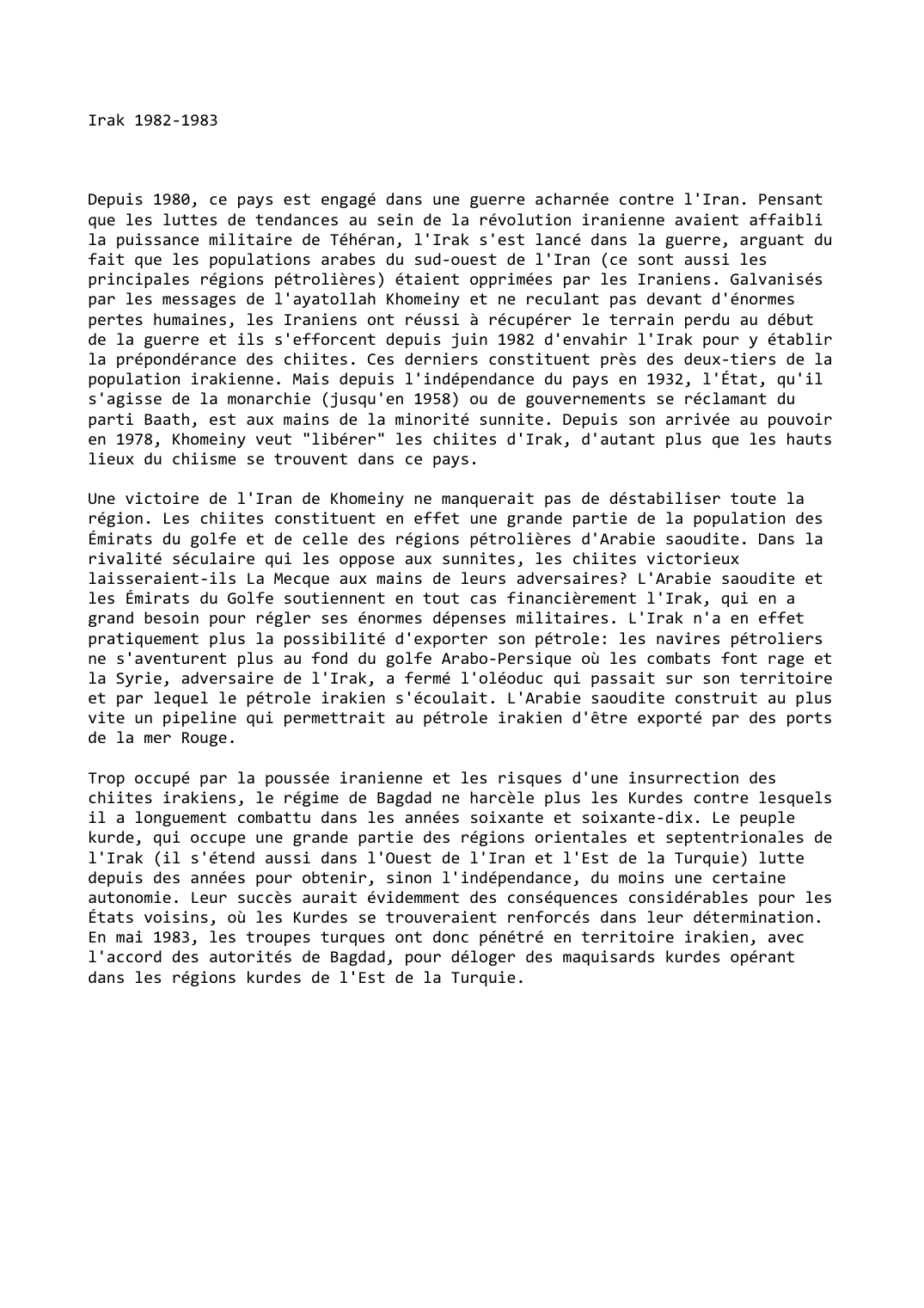 Prévisualisation du document Irak (1982-1983)