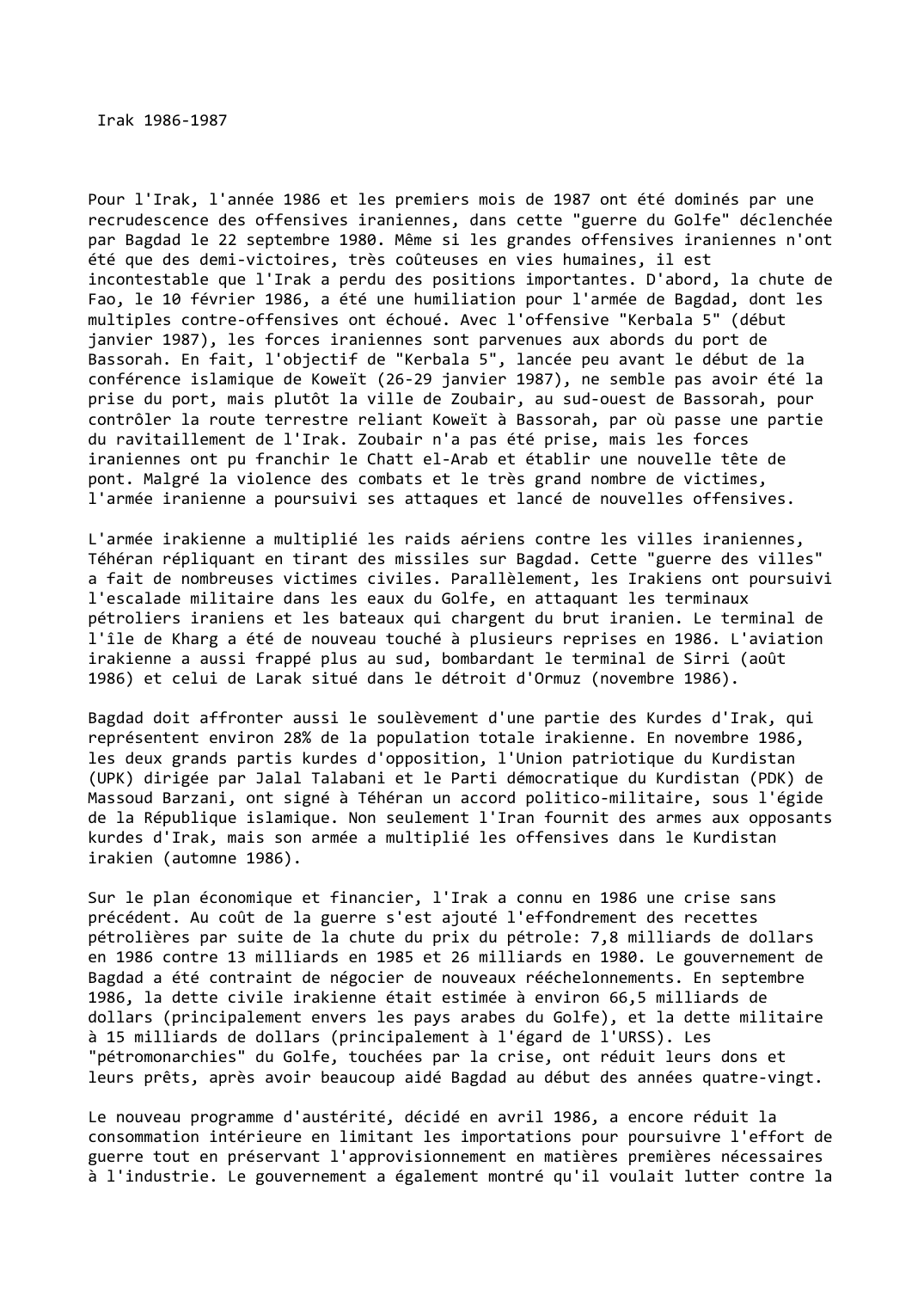 Prévisualisation du document Irak (1986-1987)