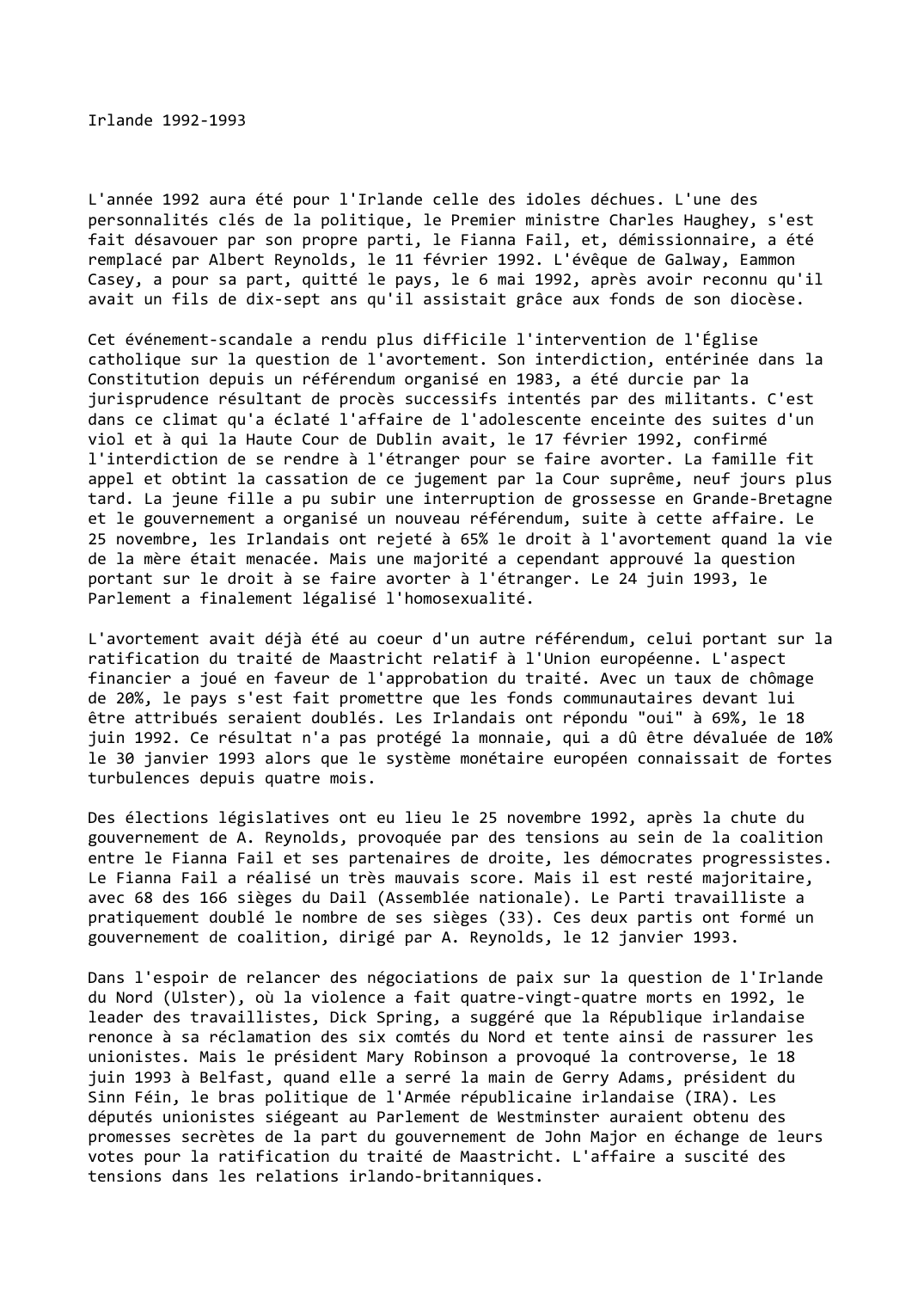 Prévisualisation du document Irlande (1992-1993)