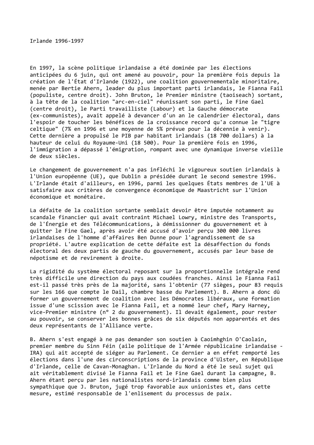 Prévisualisation du document Irlande (1996-1997)