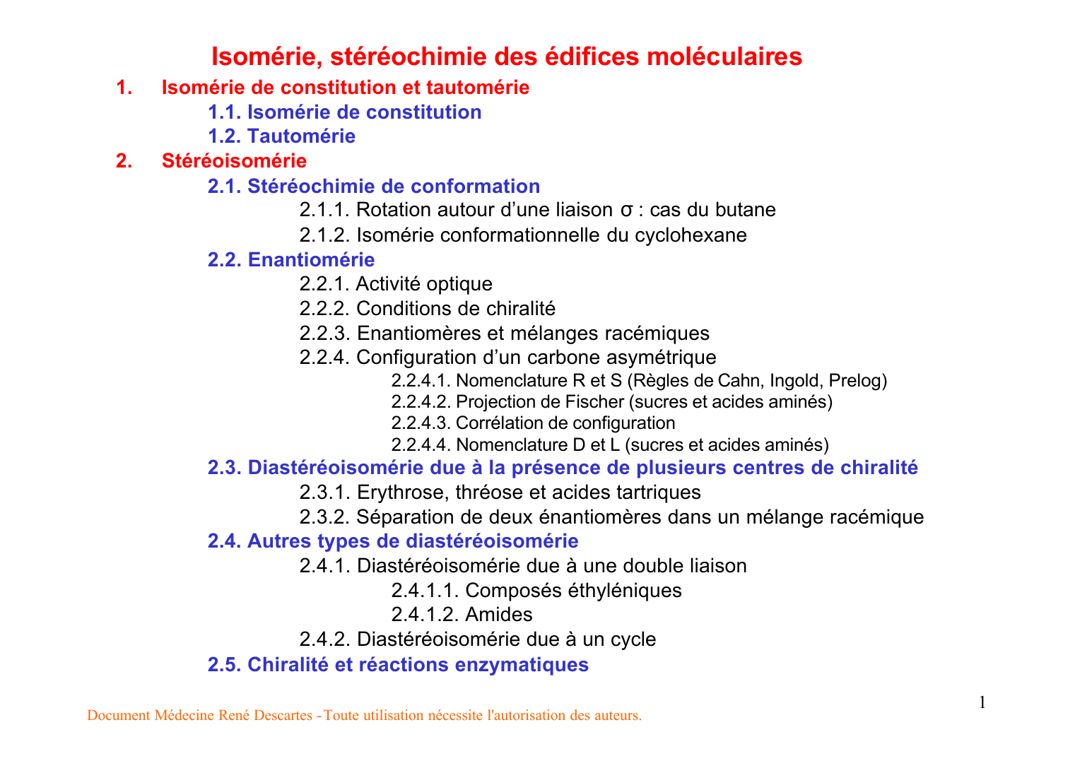 Prévisualisation du document Isomérie, stéréochimie des édifices moléculaires1.