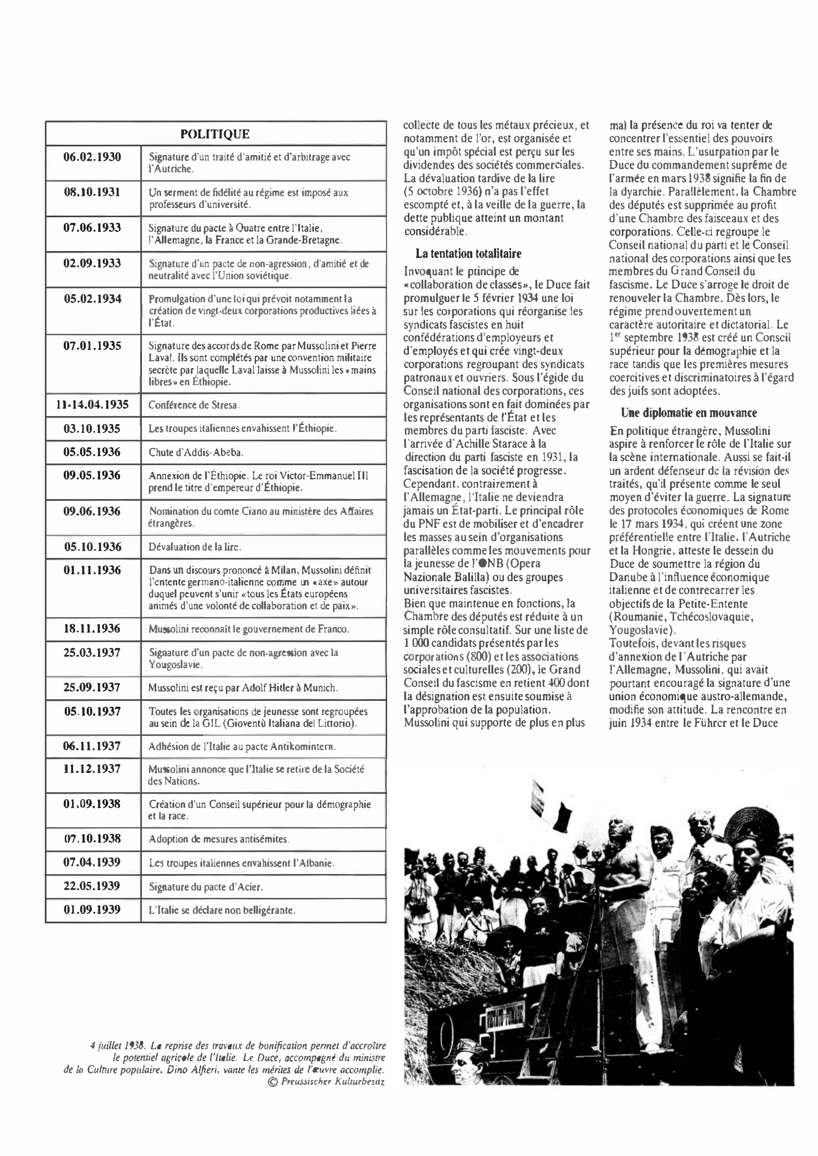 Prévisualisation du document Italie de 1930 à 1939 : Histoire
