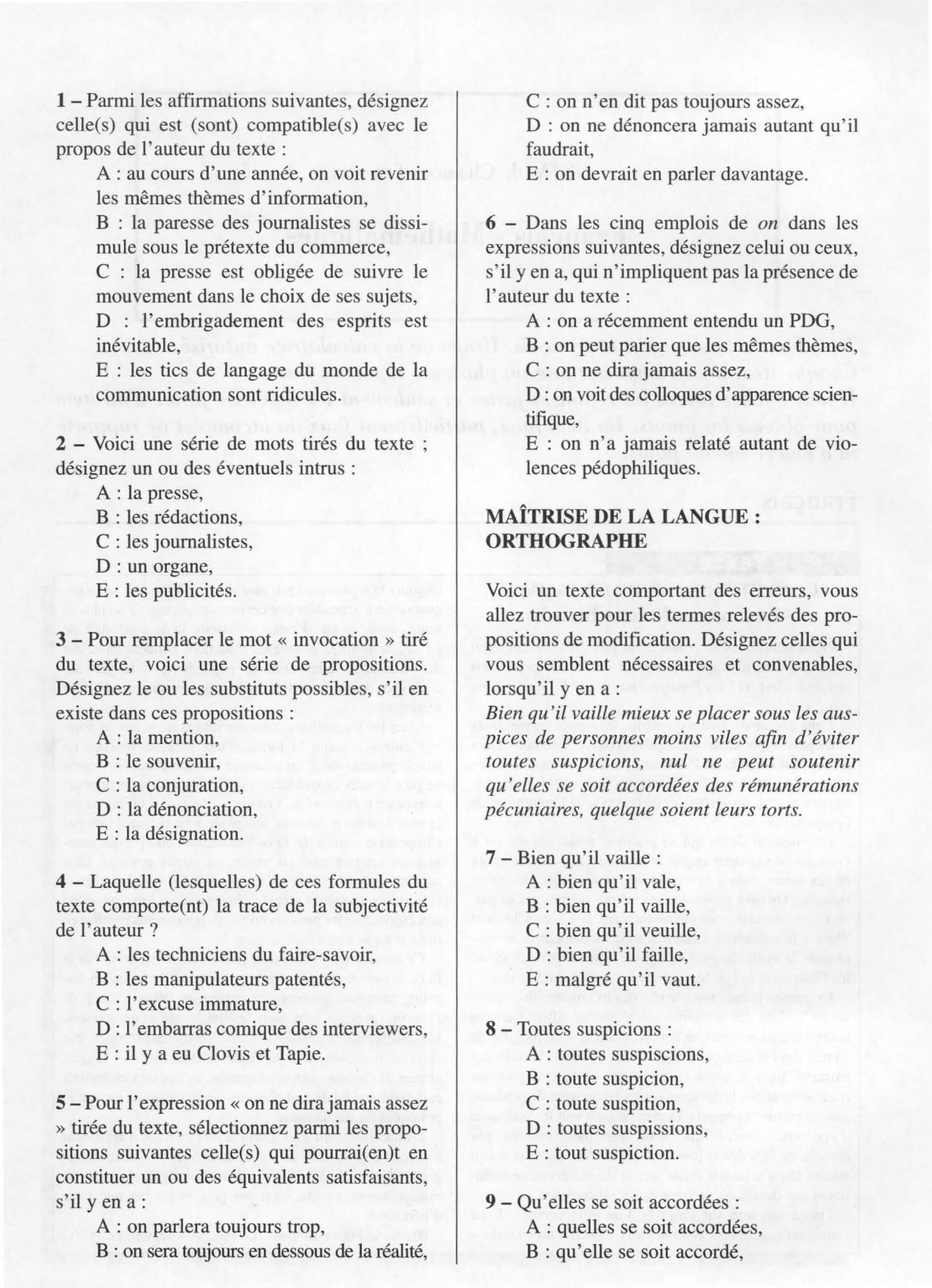 Prévisualisation du document IUFM dE CLERMONT-FERRAND : Français - Mathématiques