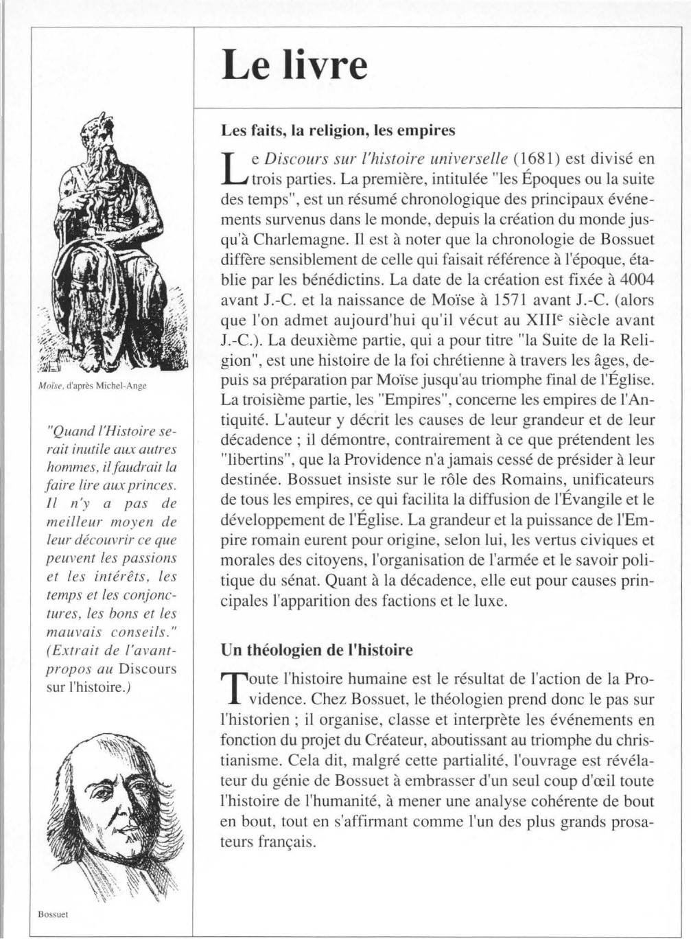 Prévisualisation du document Jacques-Bénigne BOSSUET : Discours sur l'histoire universelle