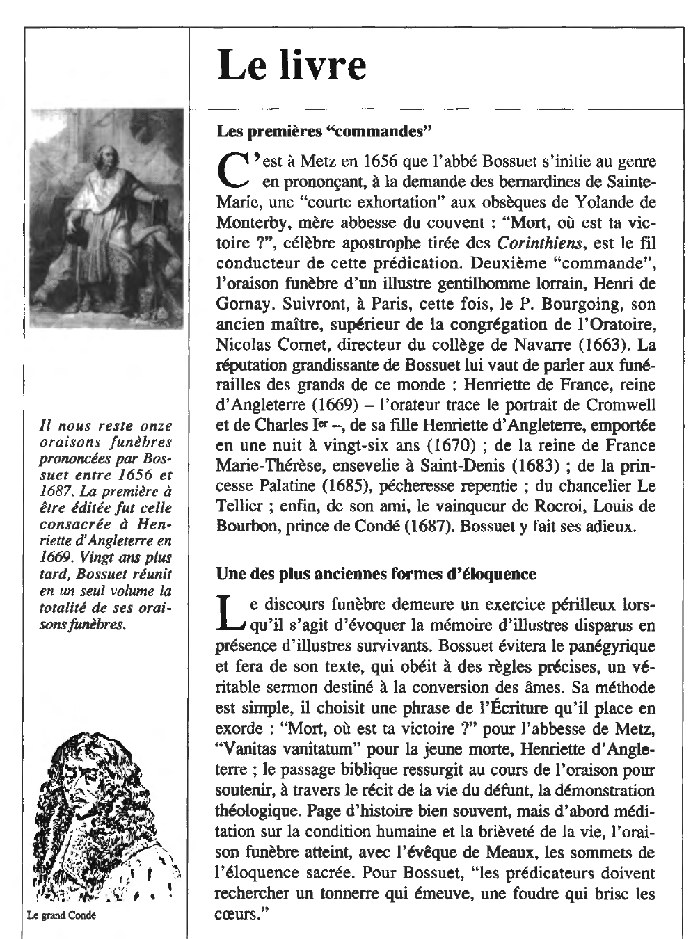 Prévisualisation du document Jacques Bénigne BOSSUET : Oraisons funèbres