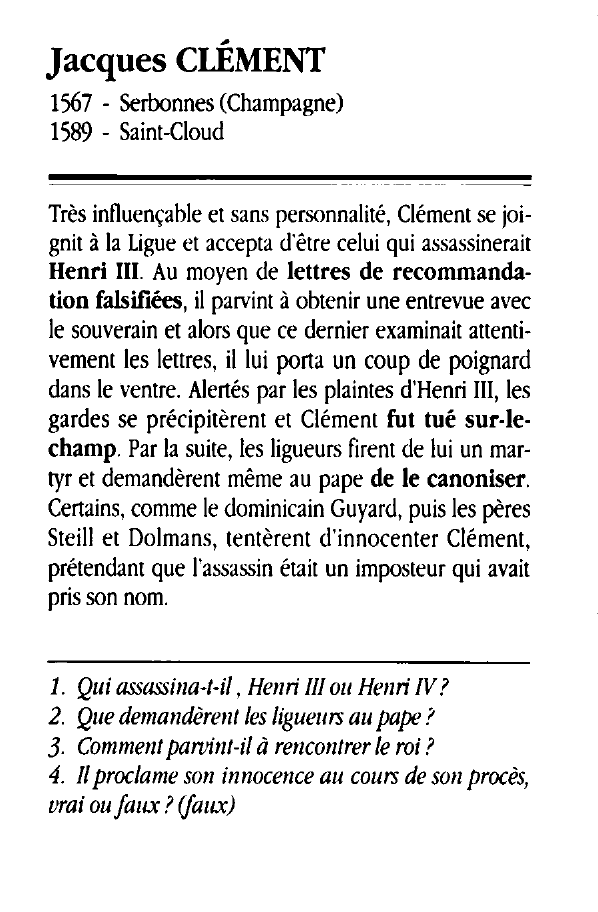 Prévisualisation du document Jacques CLÉMENT