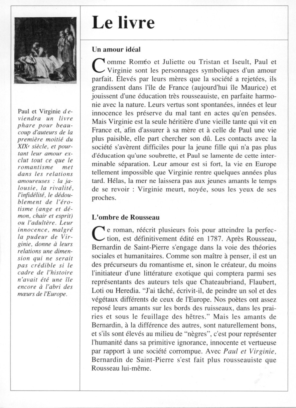 Prévisualisation du document Jacques Henri BERNARDIN de SAINT-PIERRE : Paul et Virginie