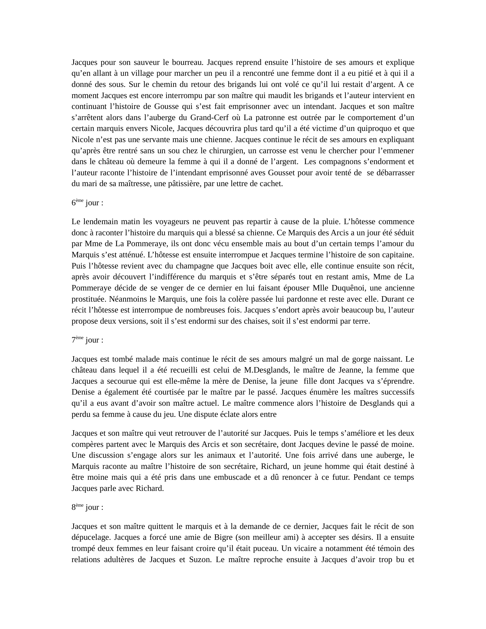 Prévisualisation du document Jacques le fataliste et son maître (résumé de l'oeuvre de Diderot)