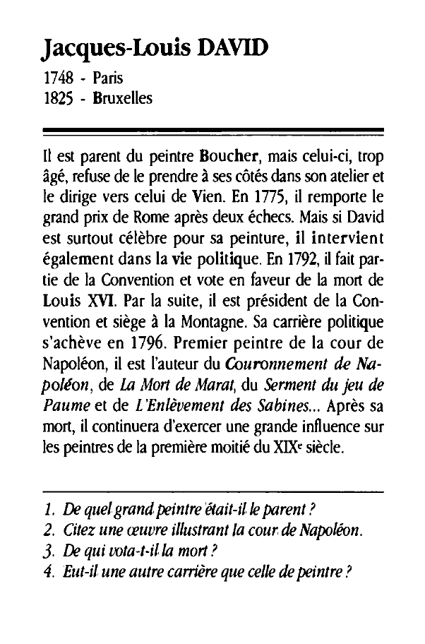 Prévisualisation du document Jacques-Louis DAVID