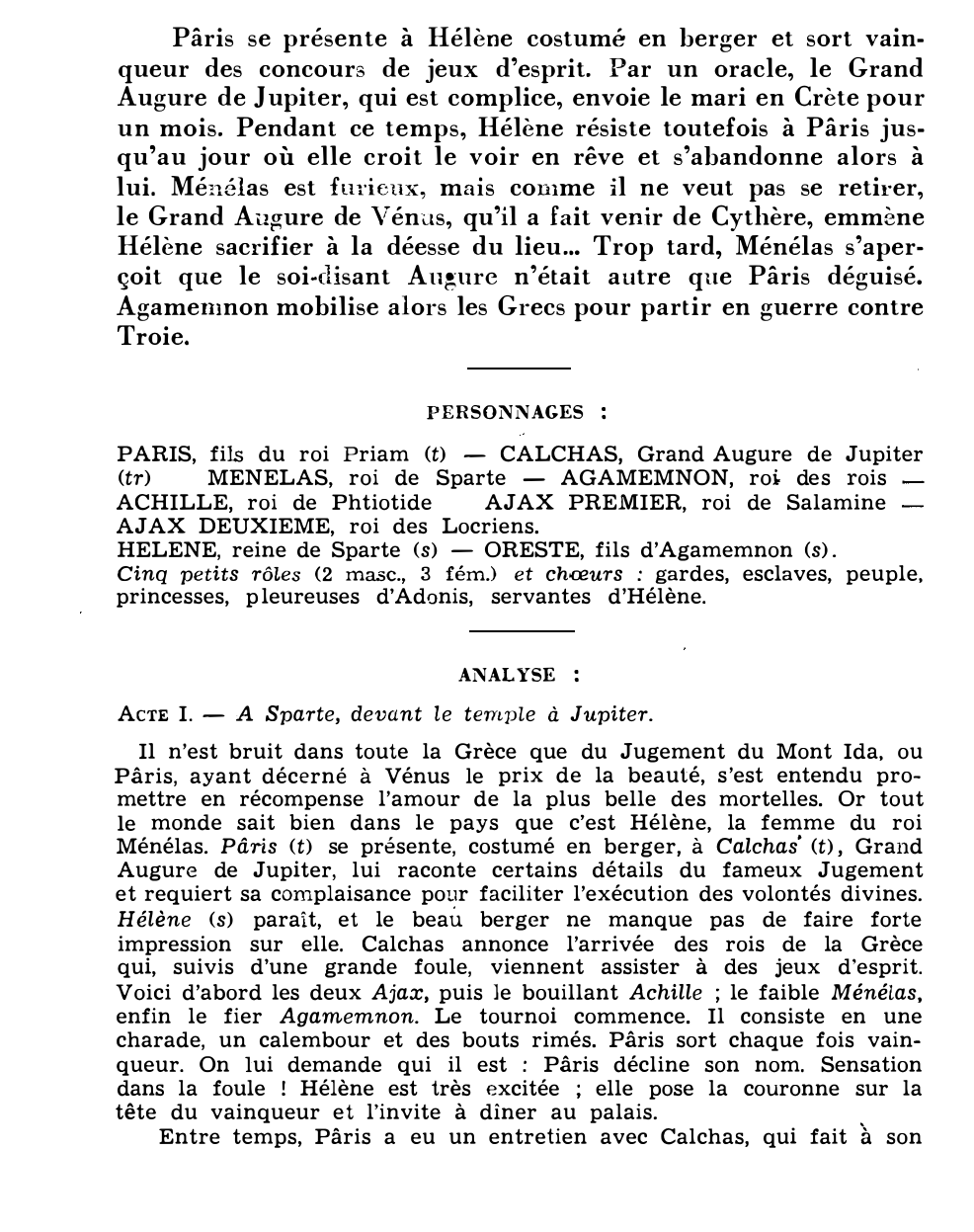 Prévisualisation du document Jacques OFFENBACH: LA BELLE HÉLÈNE (résumé et analyse de l’œuvre – Répertoire lyrique)
