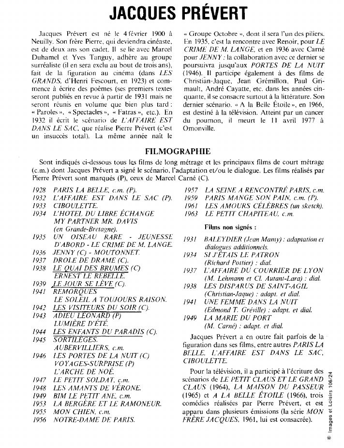Prévisualisation du document Jacques Prévert