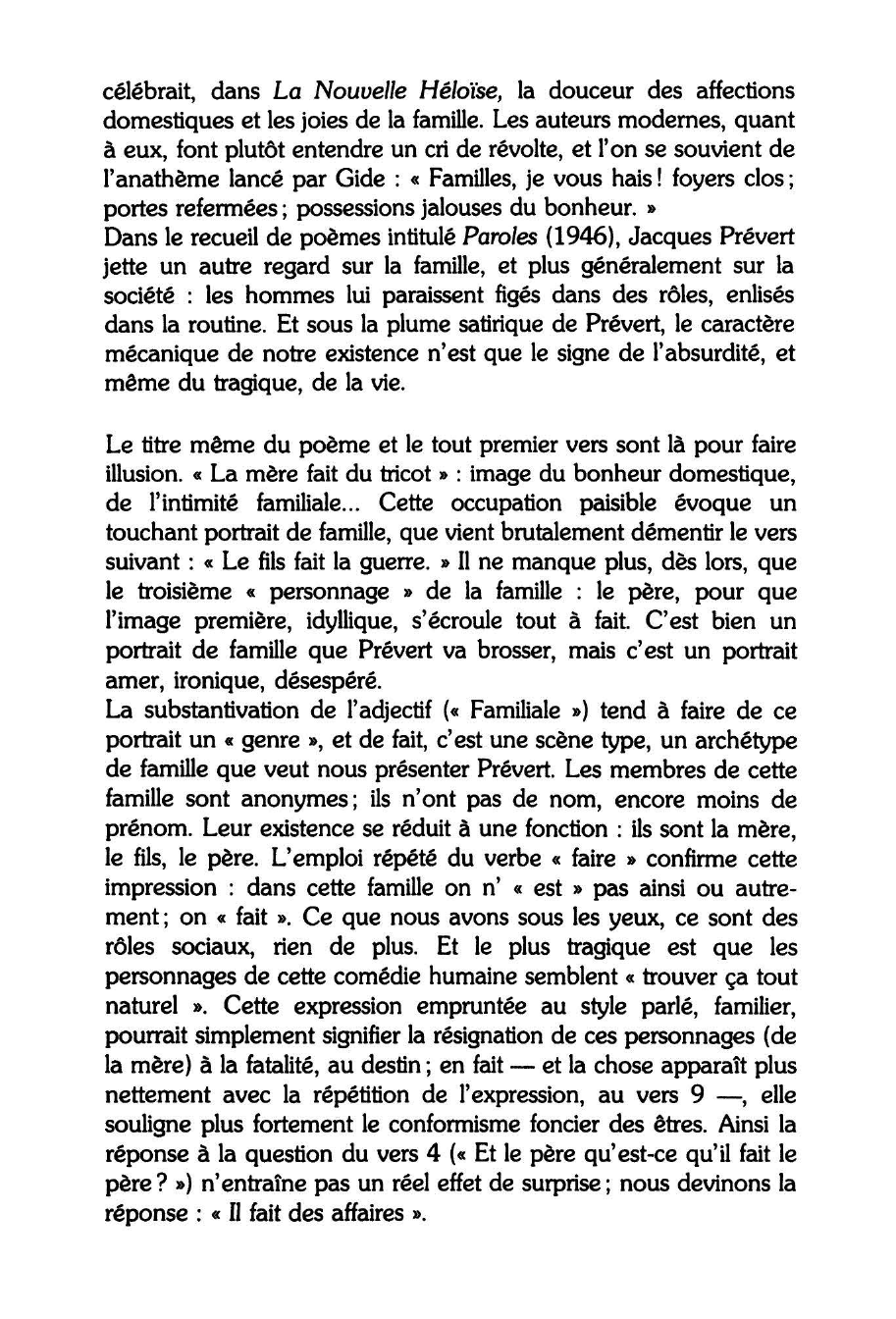 Prévisualisation du document Jacques PRÉVERT, Paroles. FAMILIALE