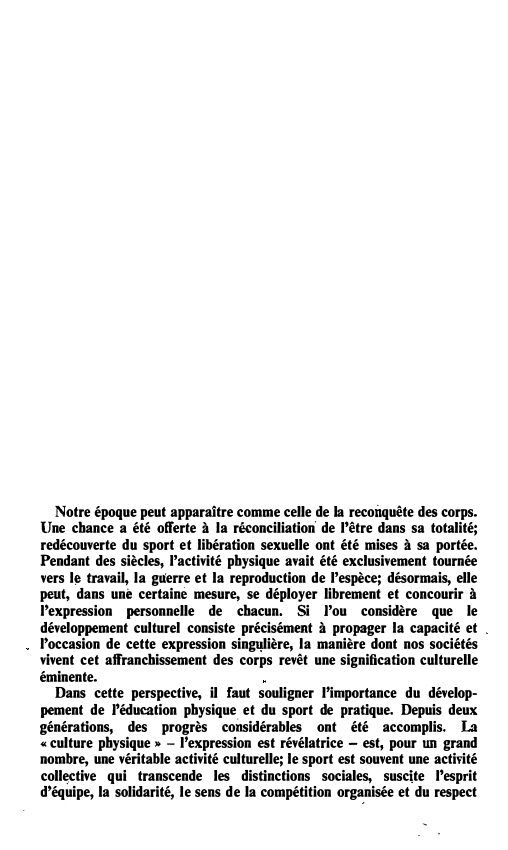 Prévisualisation du document Jacques RIGAUD, La culture pour vivre: « Signification culturelle éminente » du sport : que penser d'une telle formule de J. RIGAUD ?