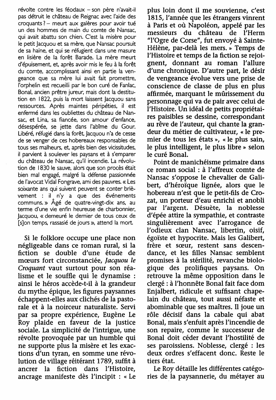 Prévisualisation du document Jacquou le Croquant. Roman d'Eugène Le Roy (résumé de l'oeuvre & analyse détaillée)