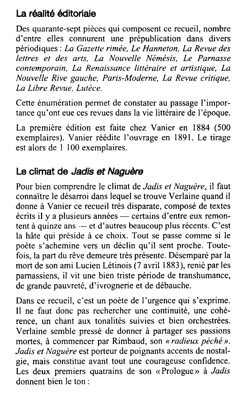 Prévisualisation du document Jadis et Naguère de Verlaine (fiche de lecture)