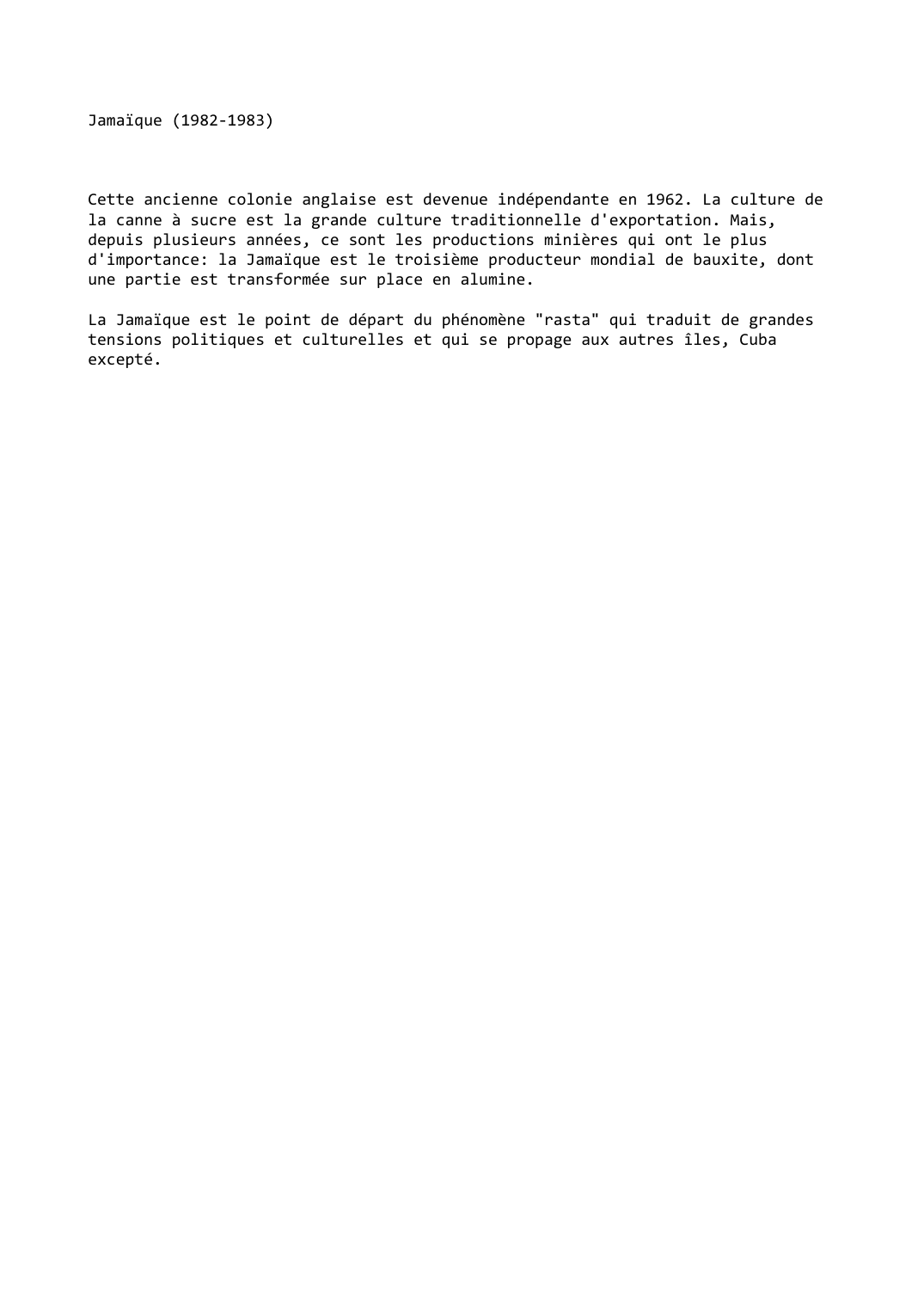 Prévisualisation du document Jamaïque (1982-1983)