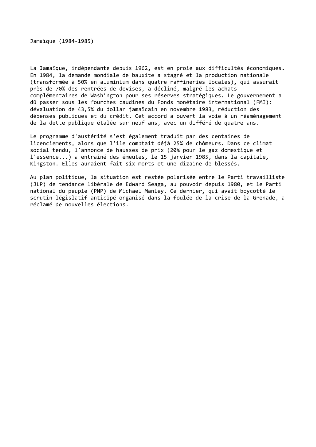 Prévisualisation du document Jamaïque (1984-1985)