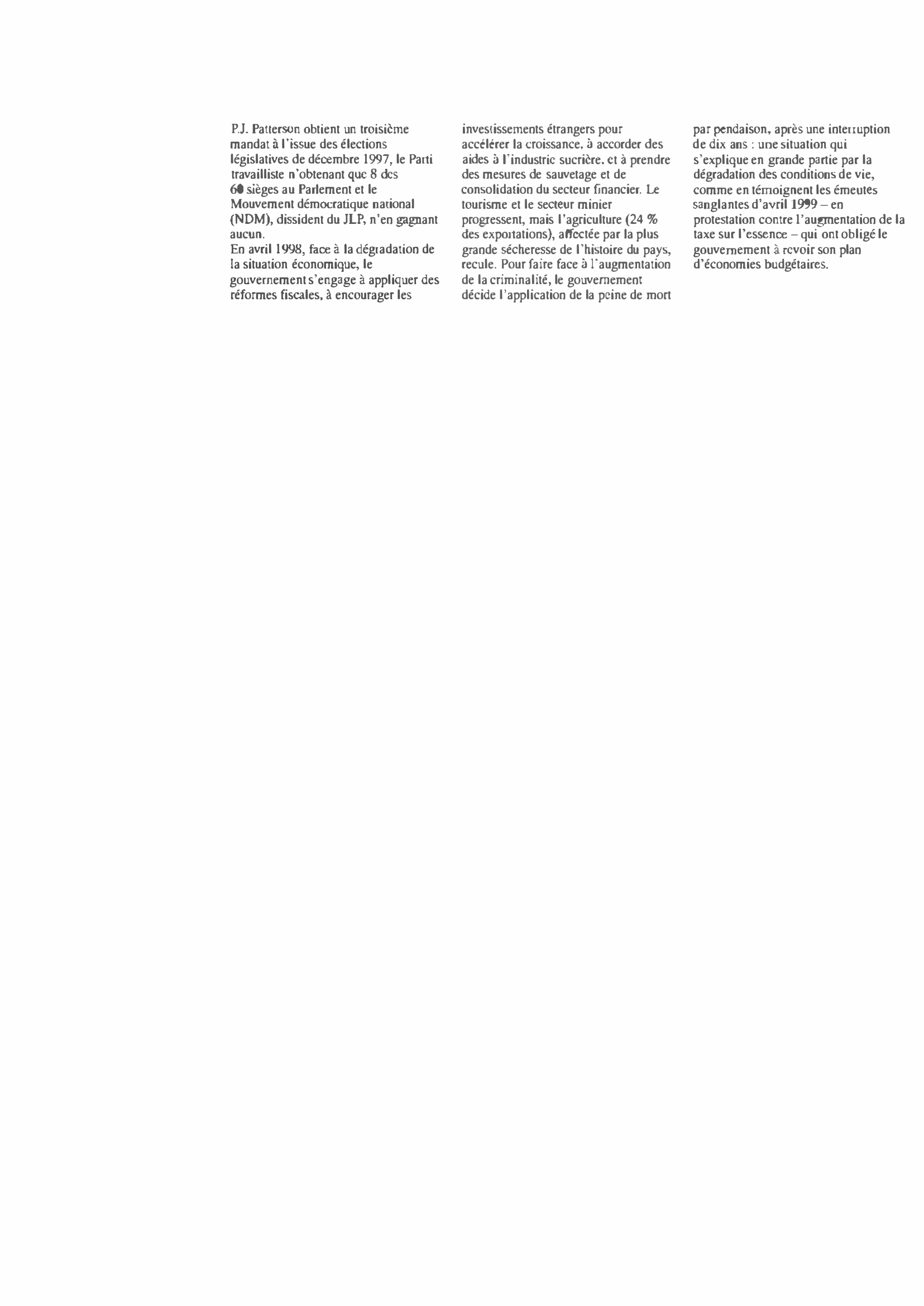 Prévisualisation du document Jamaïque de 1995 à 1999 : Histoire