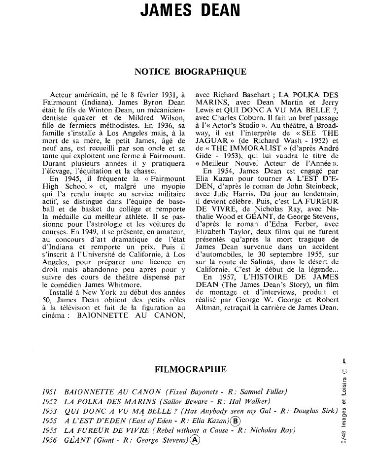 Prévisualisation du document James Dean