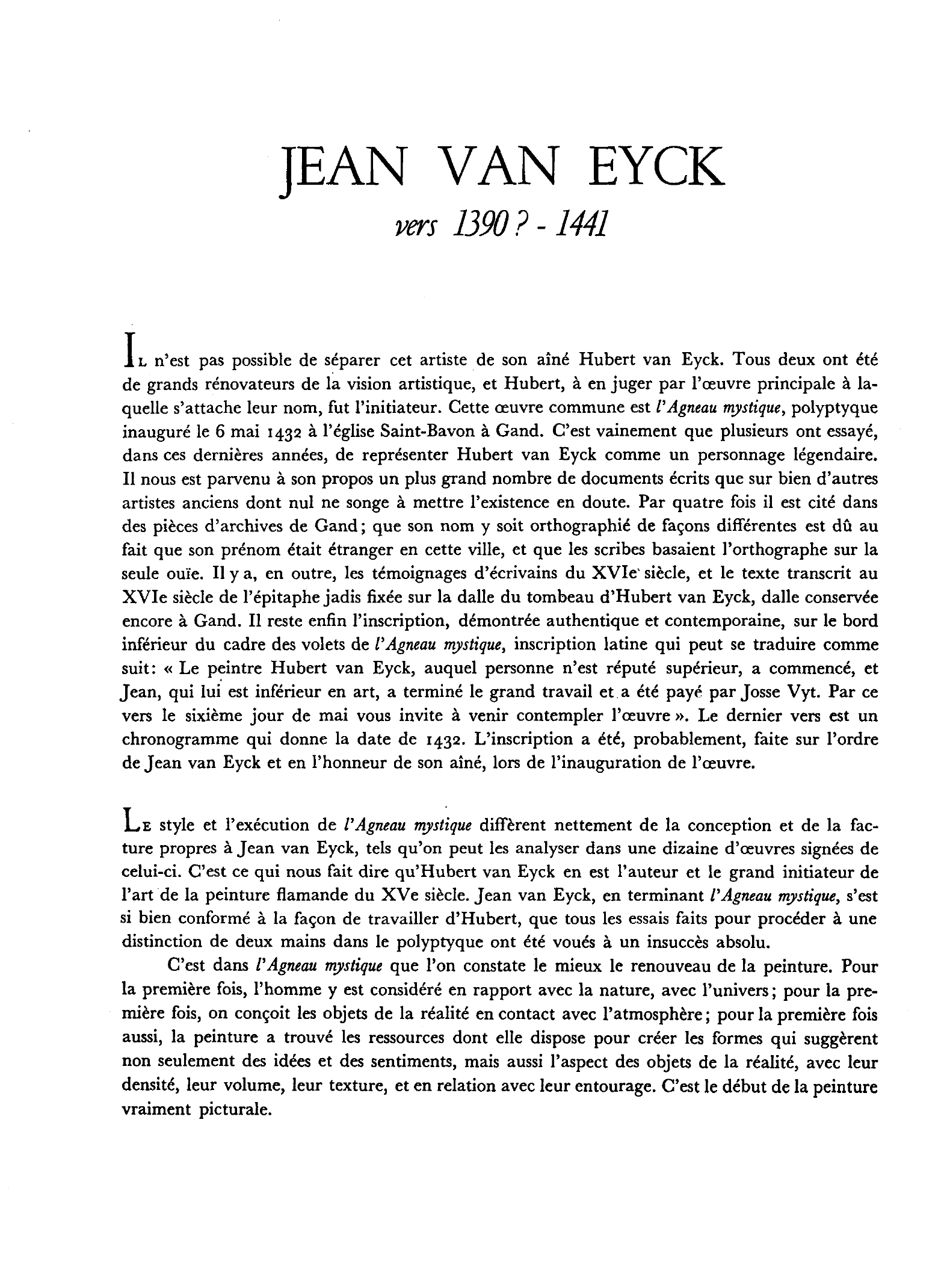 Prévisualisation du document Jan Van Eyck