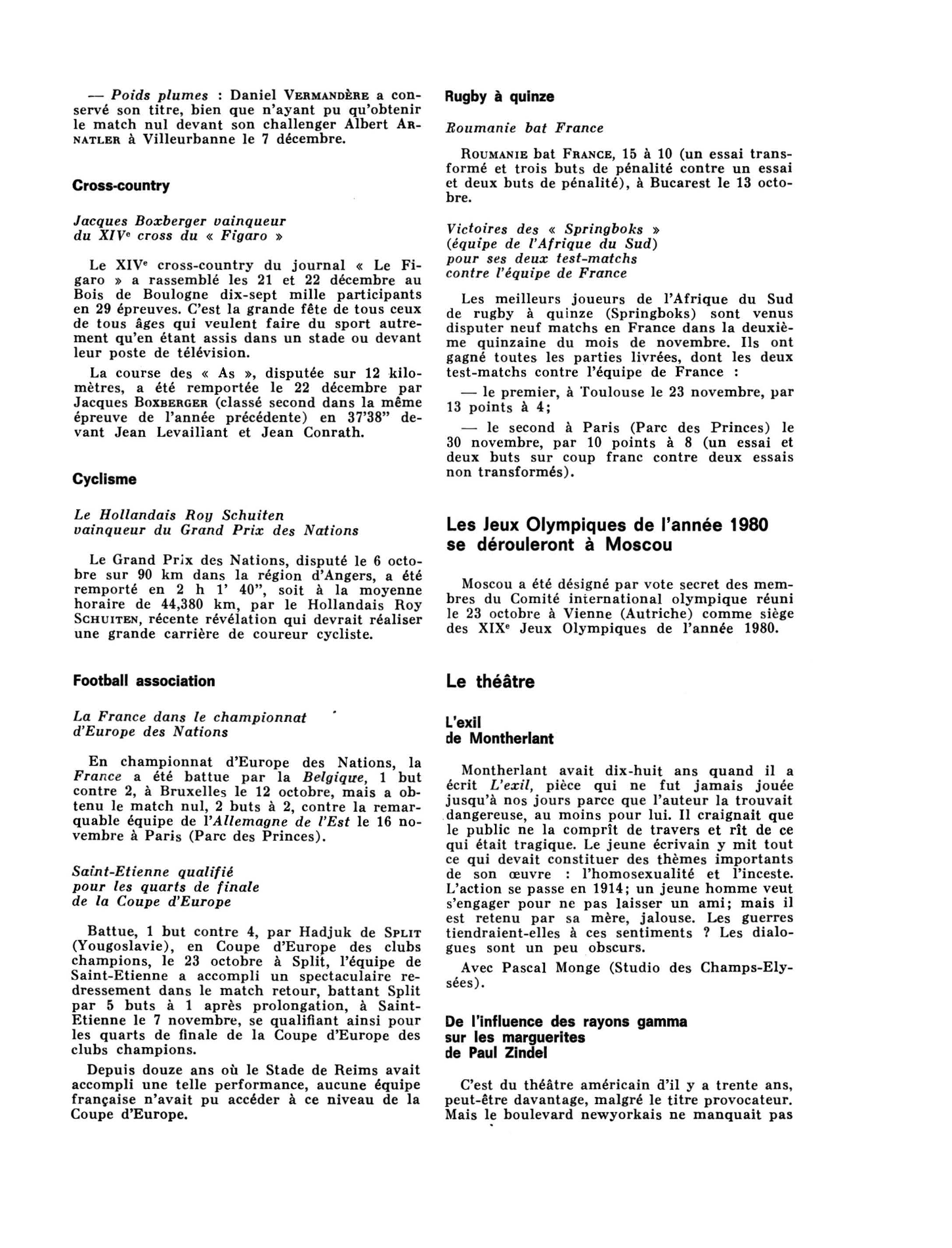 Prévisualisation du document Janvier 1975: Sports et Loisirs