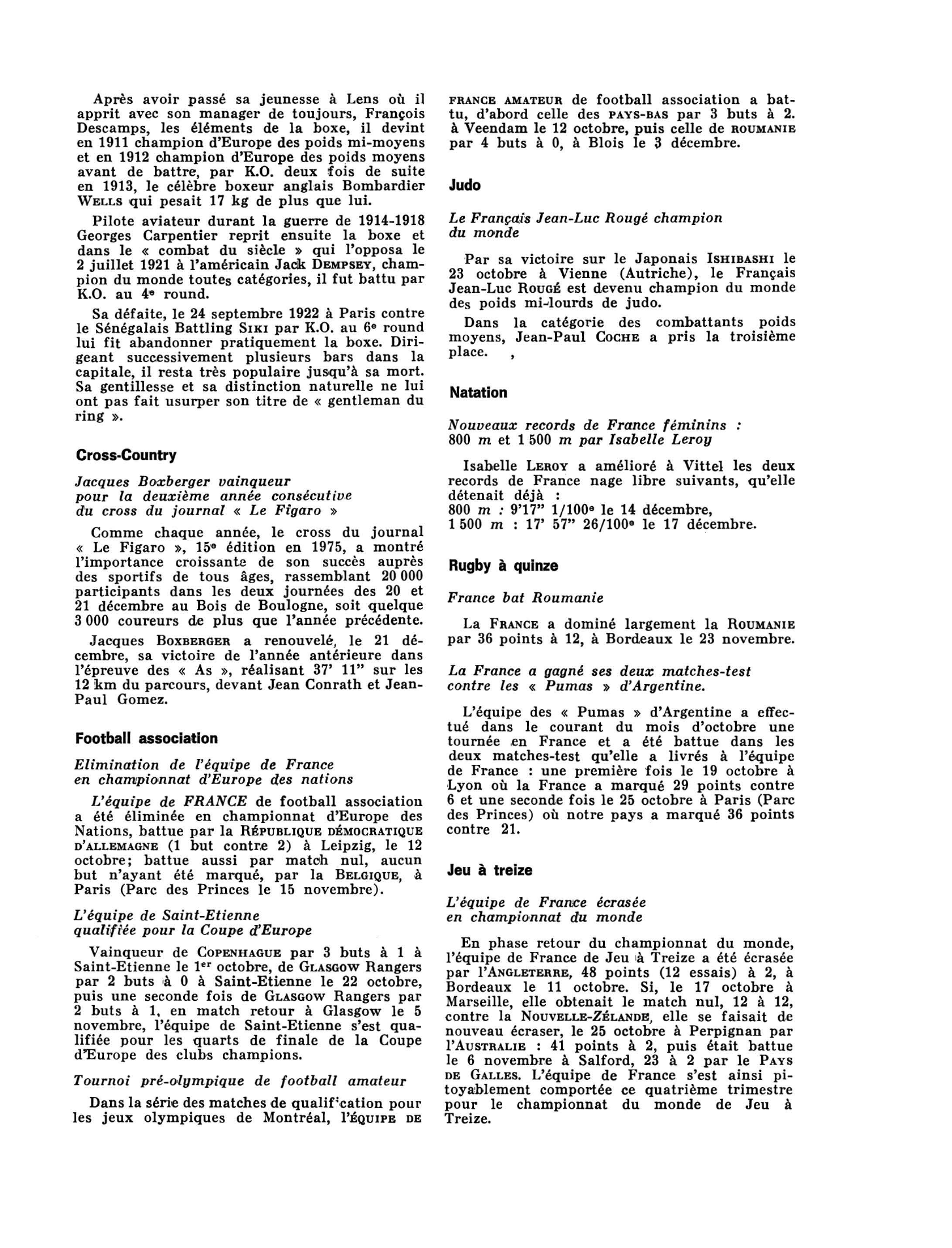 Prévisualisation du document JANVIER 1976: SPORTS ET LOISIRS