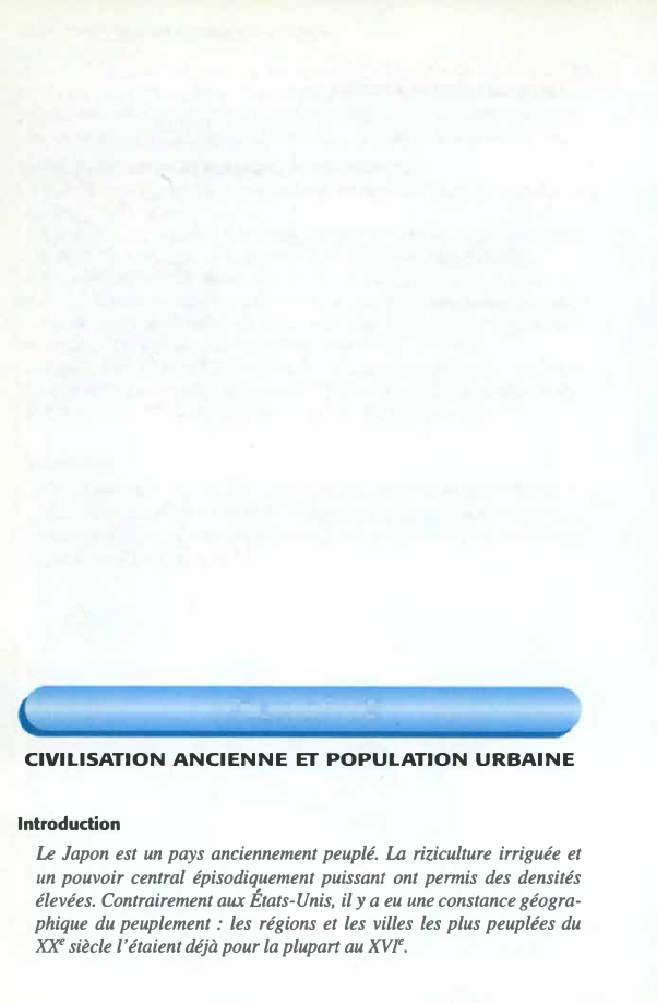 Prévisualisation du document JAPON: CIVILISATION ANCIENNE ET POPULATION URBAINE
