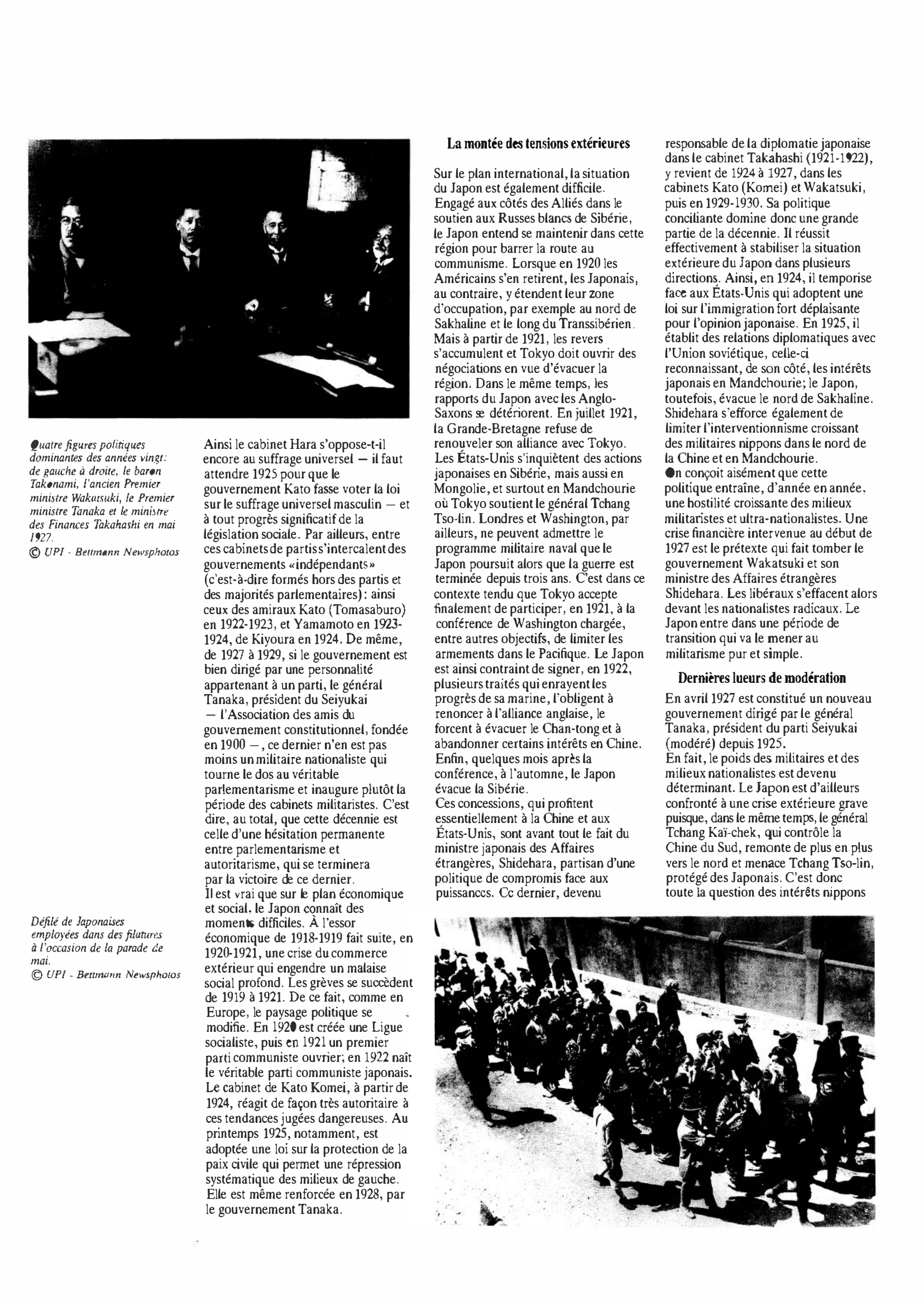 Prévisualisation du document Japon de 1920 à 1929 : Histoire