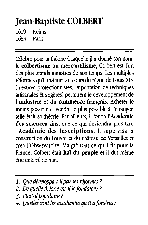 Prévisualisation du document Jean-Baptiste COLBERT