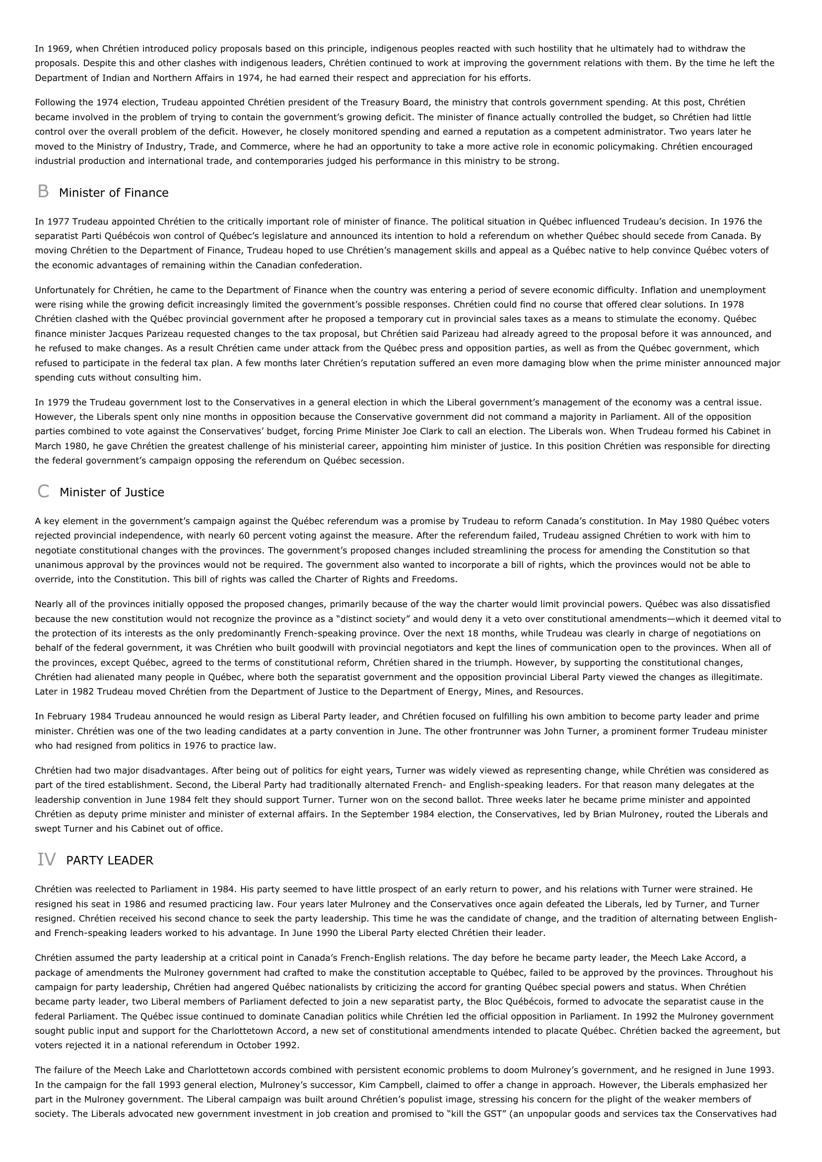 Prévisualisation du document Jean Chrétien - Canadian History.