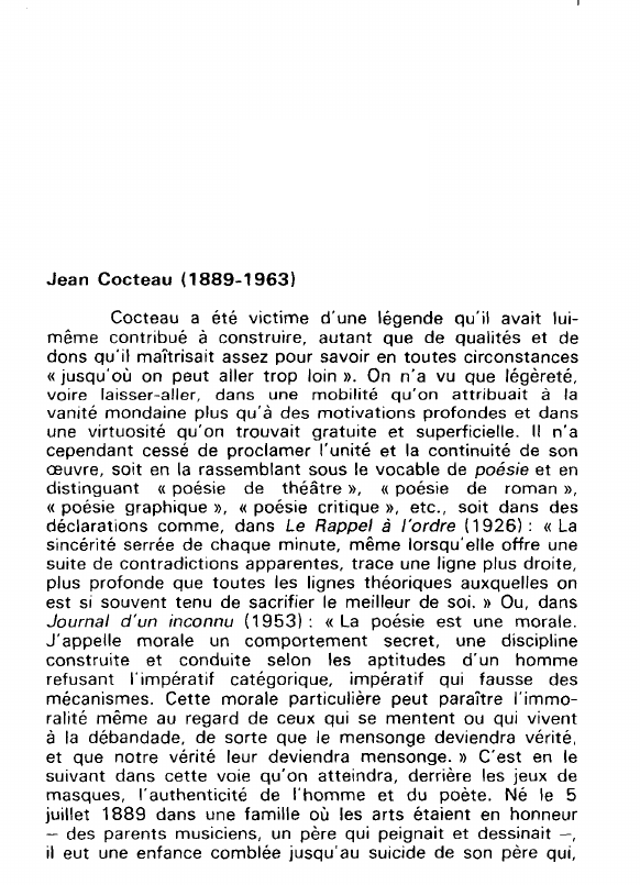 Prévisualisation du document Jean Cocteau
