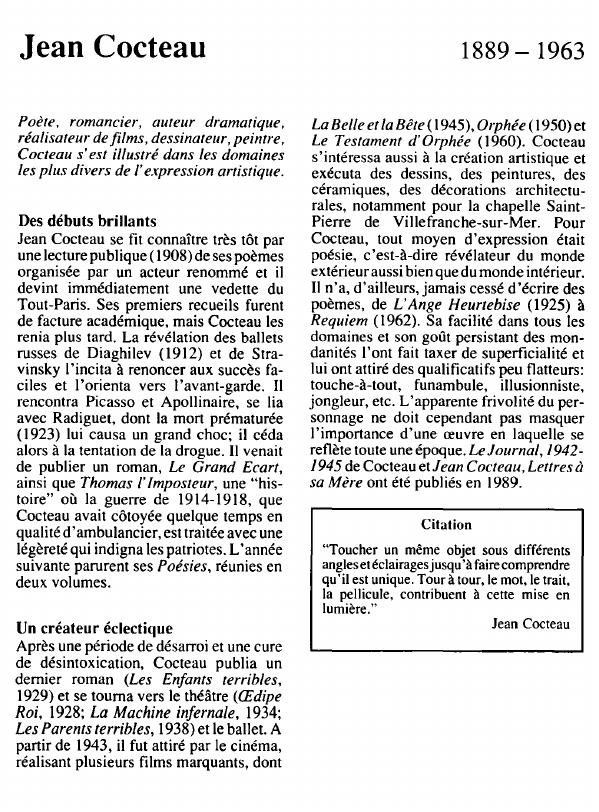 Prévisualisation du document Jean Cocteau.