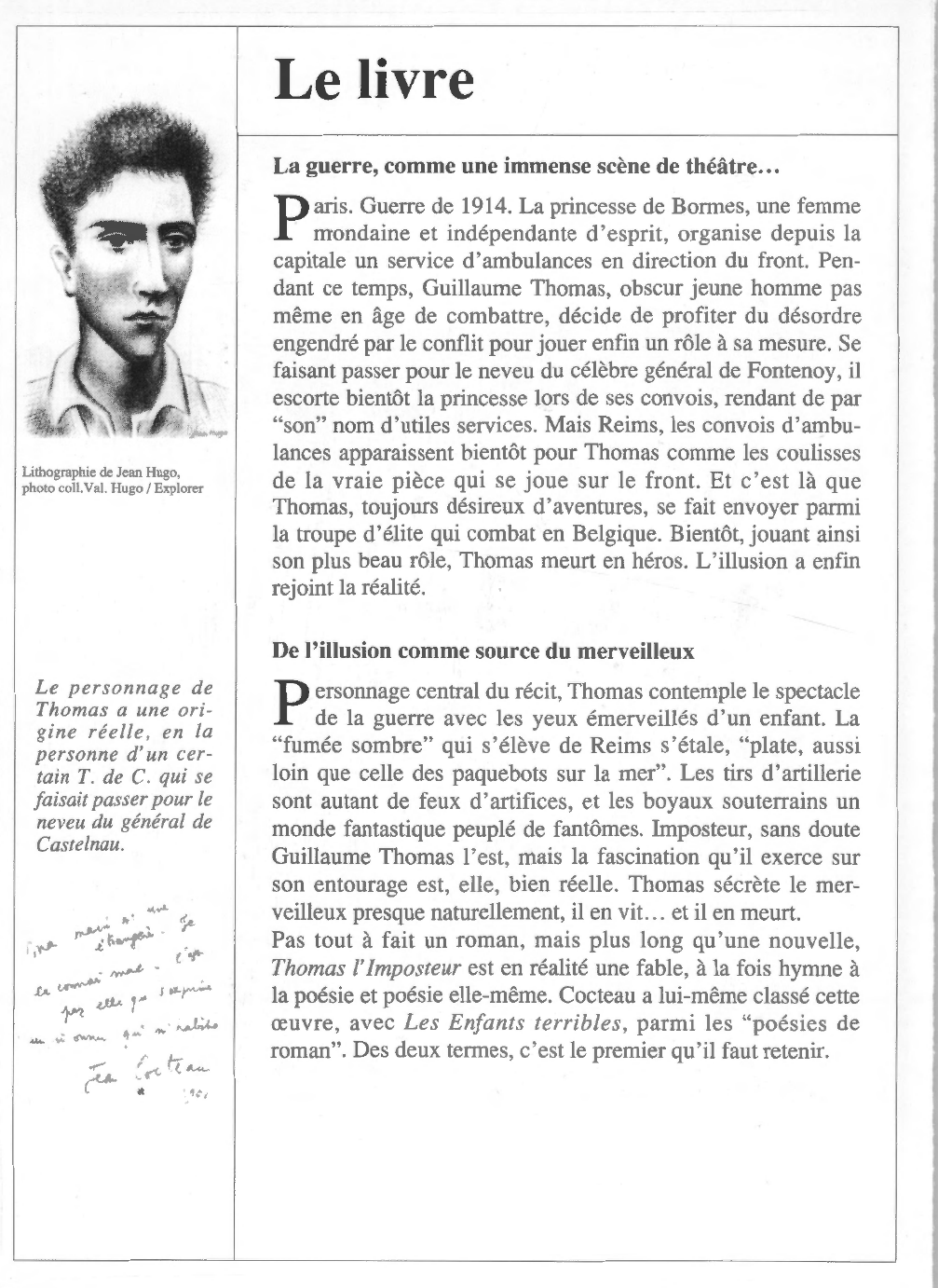 Prévisualisation du document Jean COCTEAU : Thomas l'Imposteur