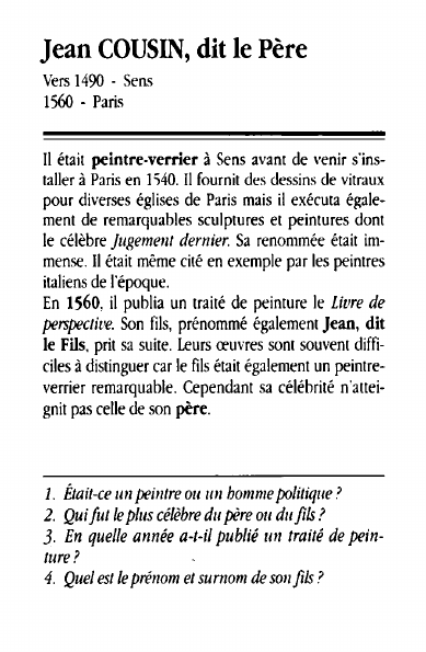 Prévisualisation du document Jean COUSIN, dit le PèreVers 1490 - Sens1560 - ParisIl était peintre-verrier à Sens avant de venir s'installer à Paris en 1540.