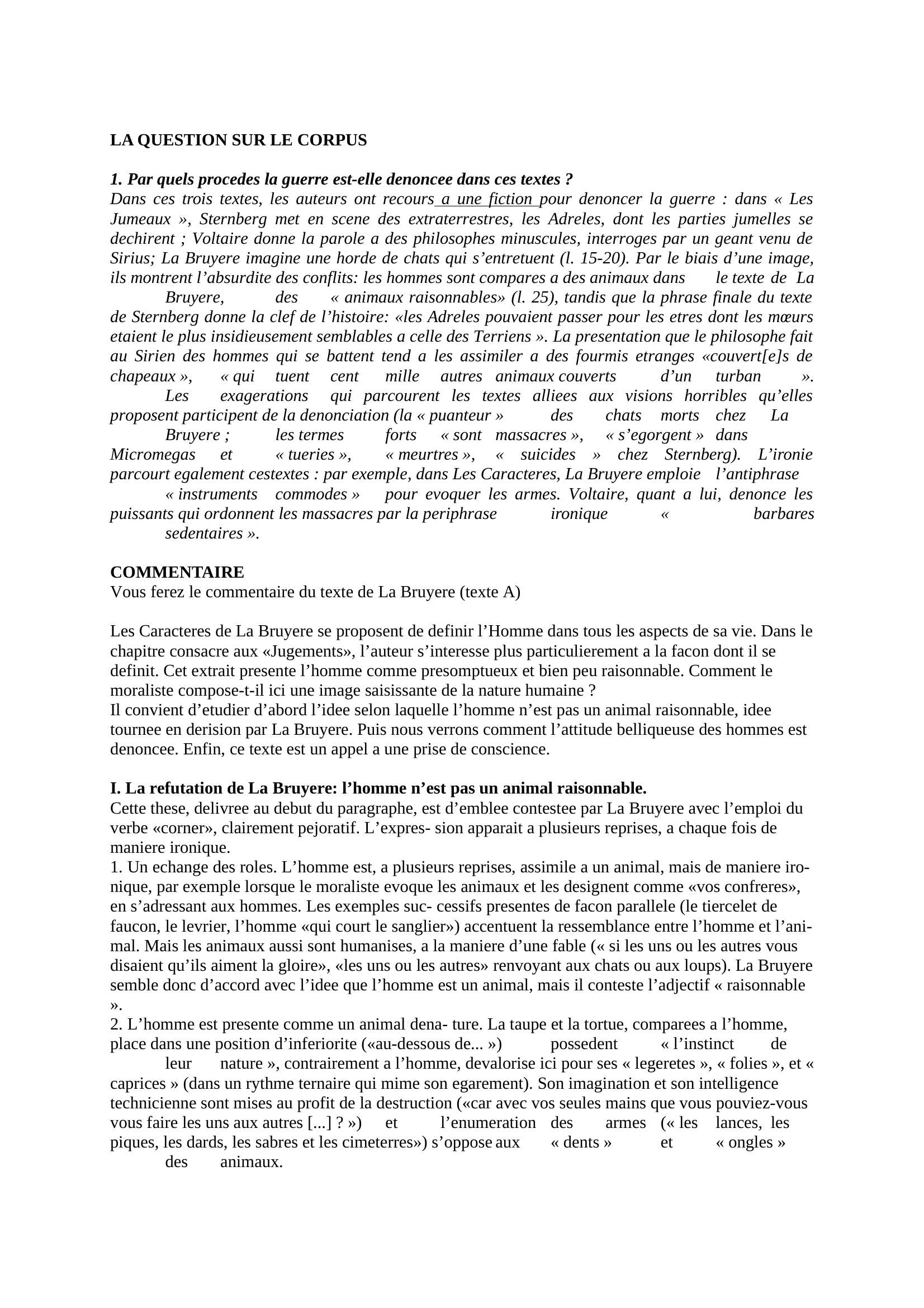 Prévisualisation du document Jean de La Bruyère, Les Caractères (1688), Voltaire, Micromégas (1752), Jacques Sternberg, 188 Contes à régler (1988)