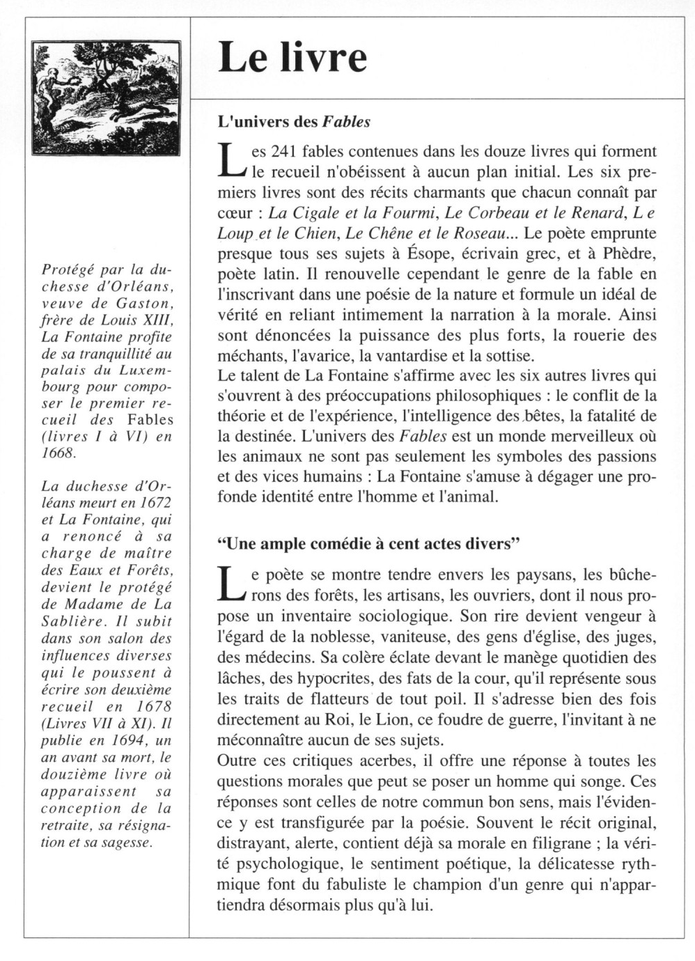 Prévisualisation du document Jean de LA FONTAINE : Les Fables