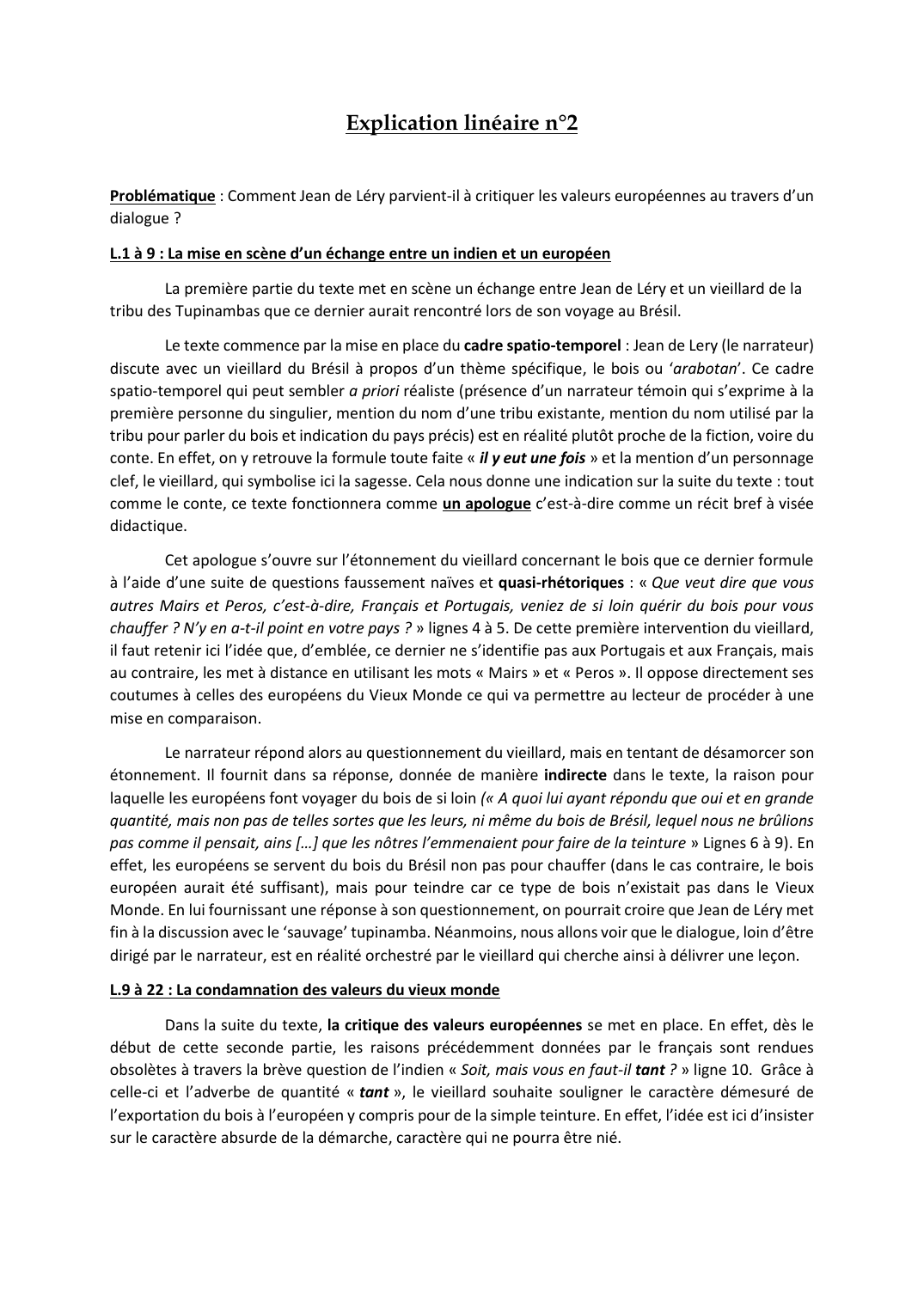 Prévisualisation du document jean de lery analyse lineaire bresil