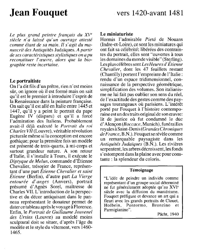 Prévisualisation du document Jean Fouquet.