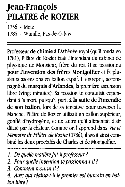 Prévisualisation du document Jean-François Pilâtre de Rozier