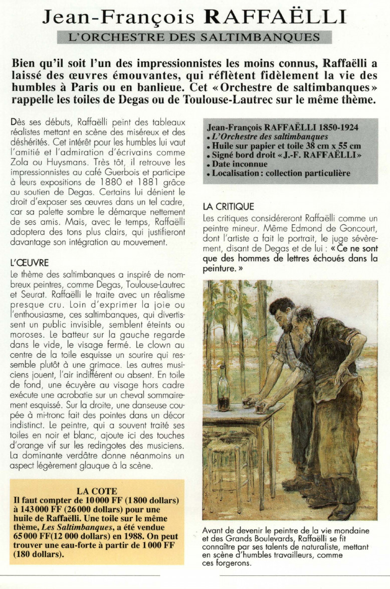 Prévisualisation du document Jean-François RAFFAËLLI:L'ORCHESTRE DES SALTIMBANQUES (analyse du tableau).