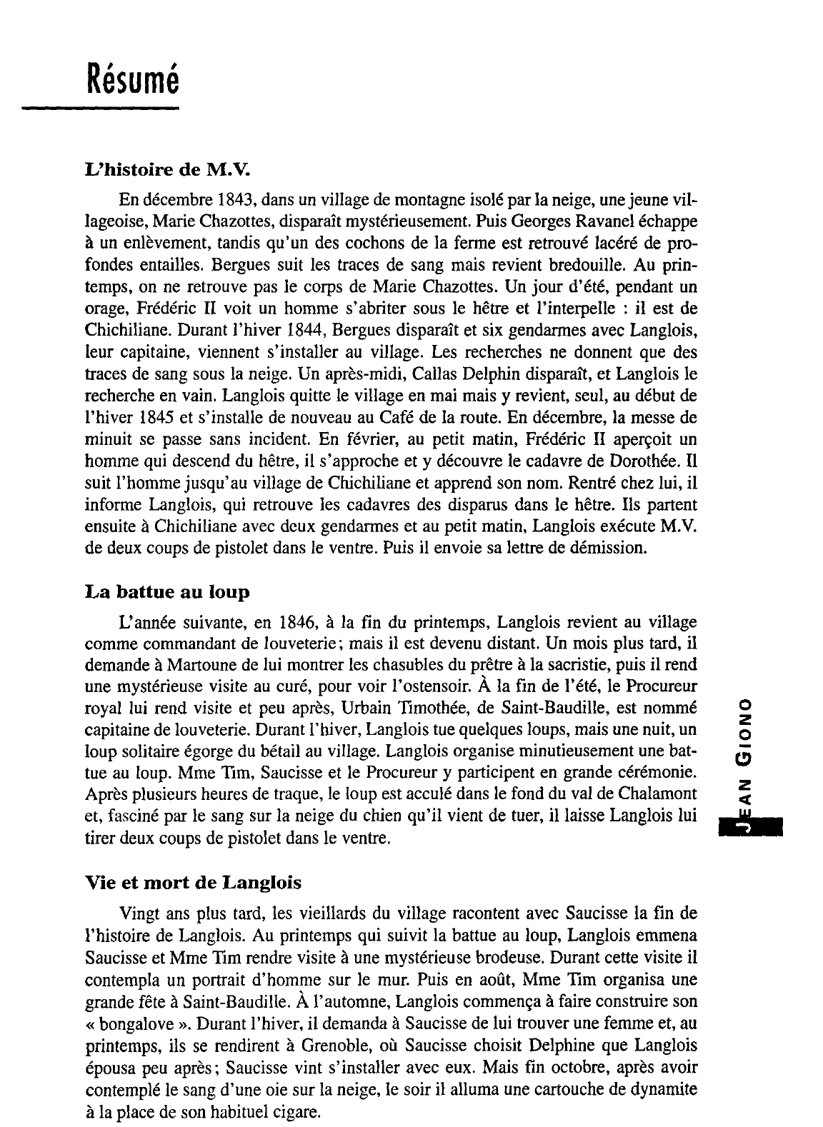 Prévisualisation du document Jean Giono Un roi sans divertissement (1947) - Analyse et Résumé