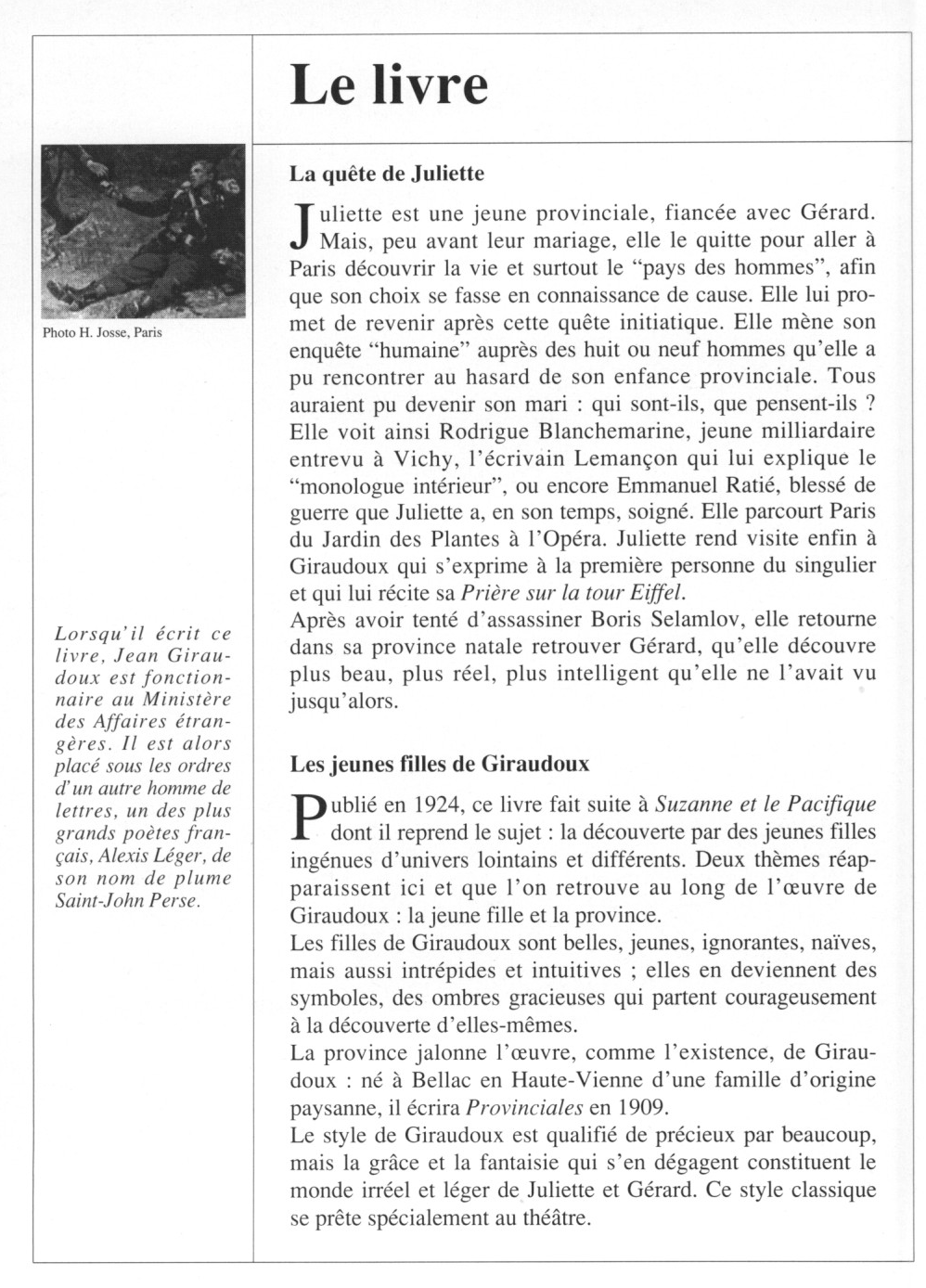 Prévisualisation du document Jean GIRAUDOUX : Juliette au pays des hommes