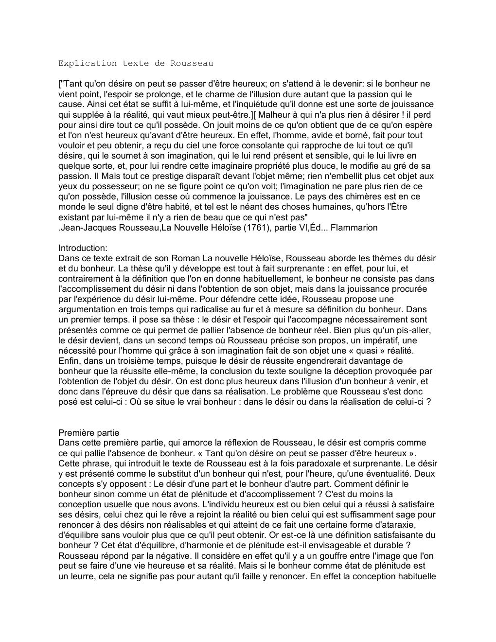 Prévisualisation du document Jean-Jacques Rousseau, Julie ou la Nouvelle Héloïse [1761], 6e partie, lettre VIII, GF Flammarion, 1967, p. 527-528.